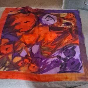 Vibrant Abstract Silk Scarf